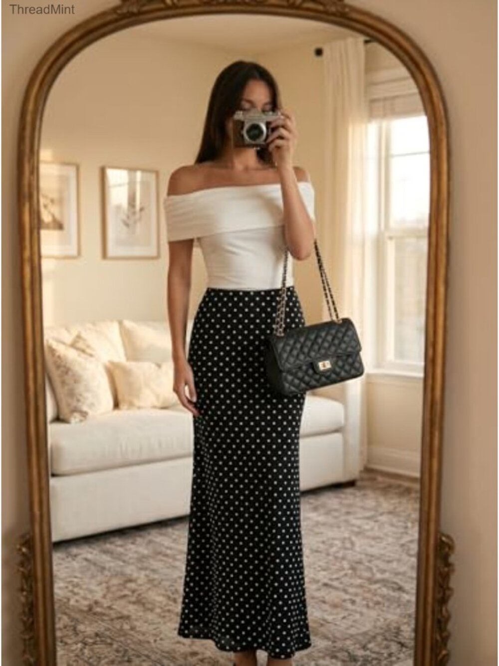High Waisted A-Line Flowy Maxi Skirt - Picture 2 of 7